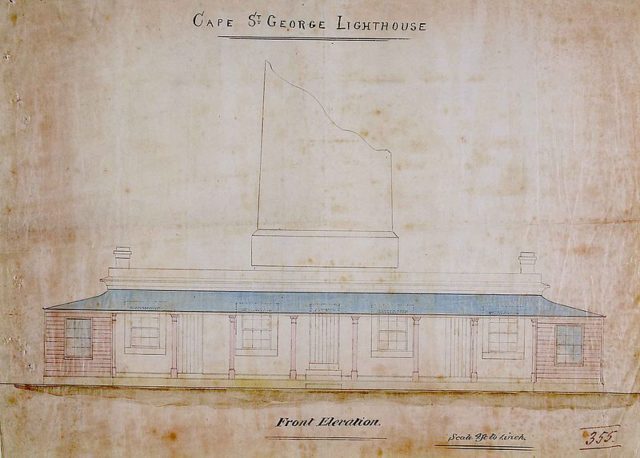 Technical drawing of the lighthouse