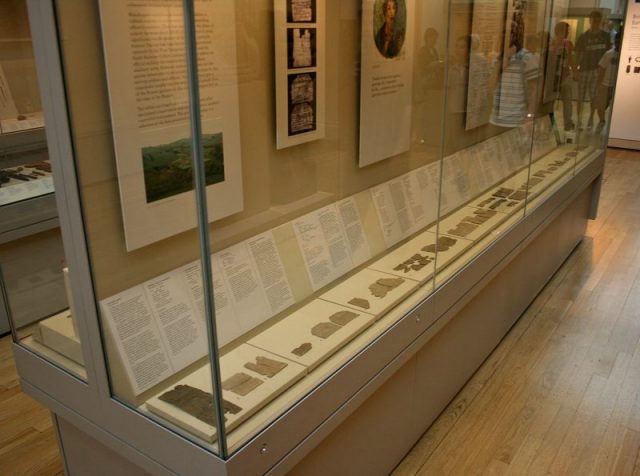 Vindolanda tablets on display at the British Museum, Photo: Mike Peel, CC BY-SA 4.0