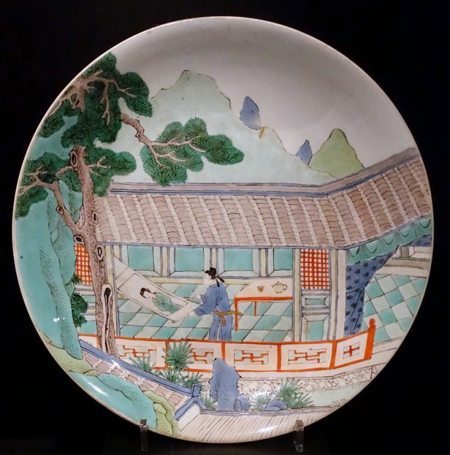 Dish with opera scene from the Peony Pavilion, China, Qing dynasty, Kangxi period, 1662-1722