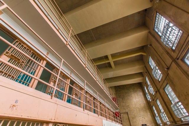 Inside Alcatraz Island prison in San Fransico CA