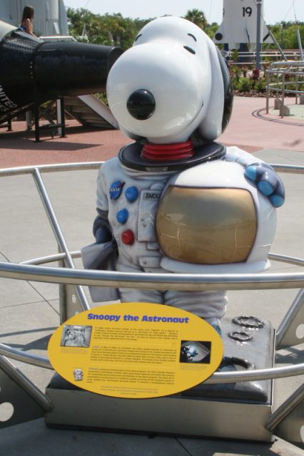 Snoopy statue at the Kennedy Space Center rocket garden.Photo: RadioFan CC BY-SA 3.0