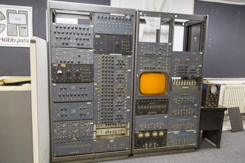 Vintage computers on display