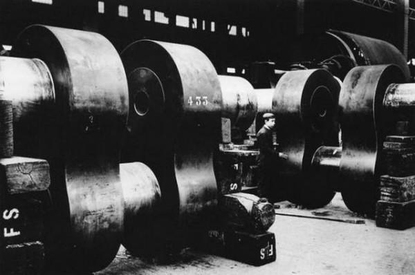 Crankshafts from the Britannic, same as those used on the Titanic. source