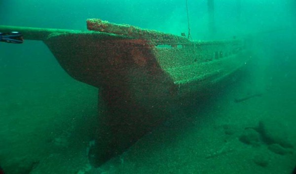 The wreck of the Defiance shows no obvious signs of a collision though. source
