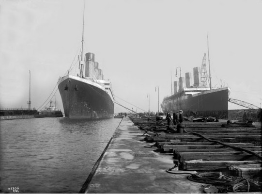 The Olympic and the Titanic. source