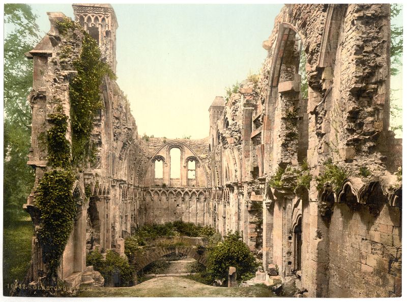 Photochrom image taken around 1900, showing the unrestored interior of the Lady Chapel.