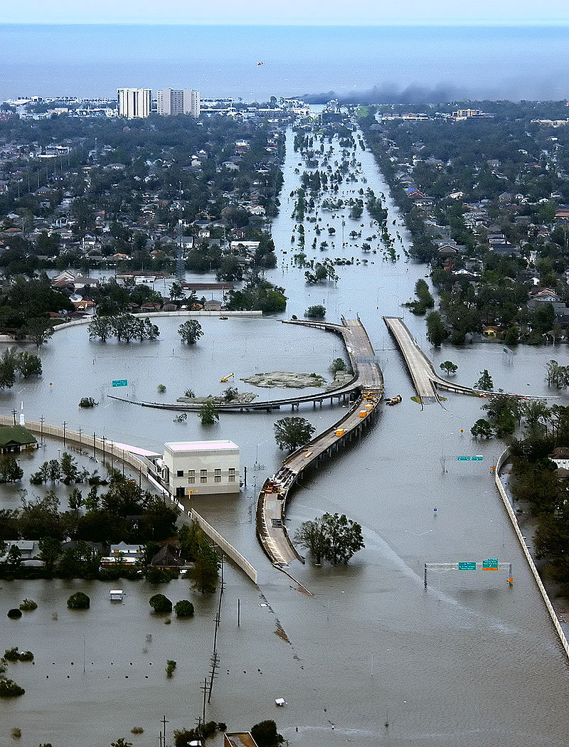 Flooded I-10/I-610/West End Blvd interchange and surrounding area of northwest New Orleans and Metairie, Louisiana. source
