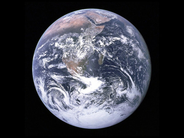 A photograph of Earth taken from Apollo 17, 1972.