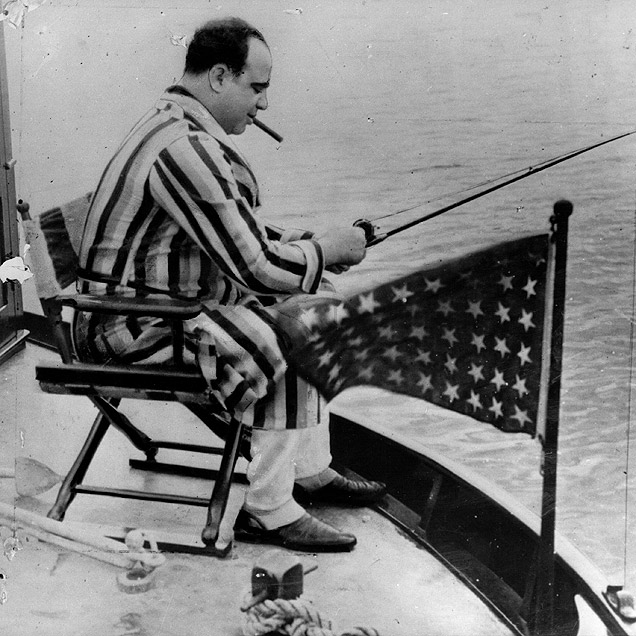 Al Capone fishing in Florida, 1930