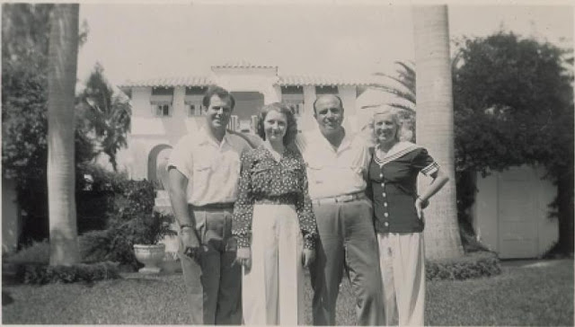 Al Capone with his family in Florida after he got out of prison