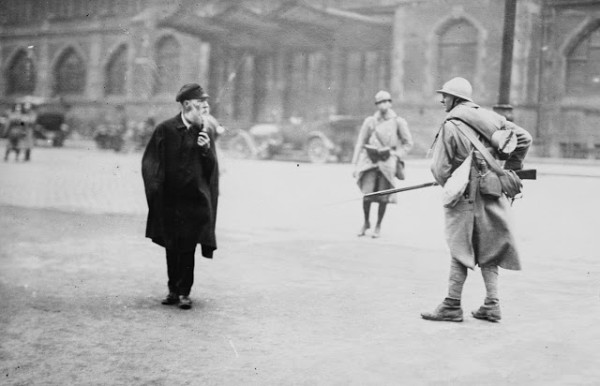 French patrol in occupied Essen, Germany. (Library of Congress)
