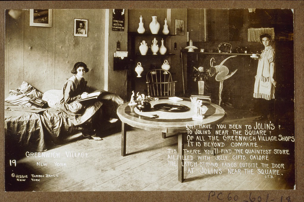 Joan Schromache and Lin inside their shop, Jolin's, ca. 1915-1926. Photo credit: Schlesinger Library on the History of Women in America