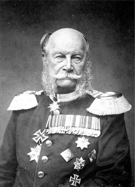 Wilhelm I, empereur allemand, arborait de larges favoris.