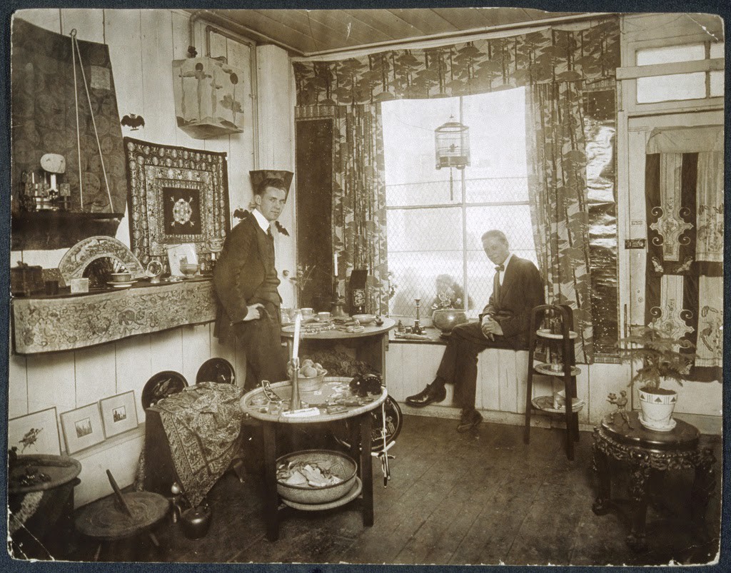 Teddy Peck (left) and Romayne Benjamin (right) in their retail shop, The Treasure Box, ca. 1918-1920. (Photo credit: Schlesinger Library on the History of Women in America