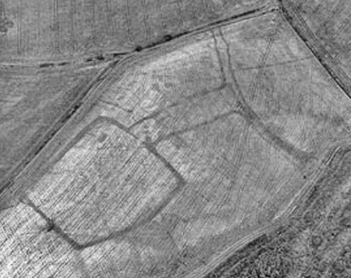 A cropmark of a "banjo" style enclosure near South Kirkby. source