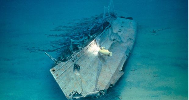 The wreck of 'Lusitania' from a painting by Ken Marschal. source
