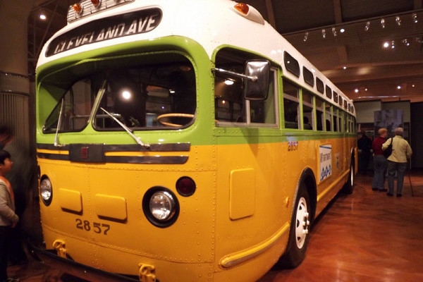 The National City Lines bus, No 2857, on which Rosa Parks was riding to work when she was arrested for refusing to give up her seat, leading to the Montgomery Bus Boycott. source