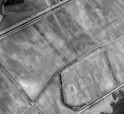 "Negative" soil marks revealing roads and buildings of Roman Carnuntum. source