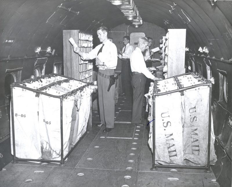 .Interior of a Trans World Airline (TWA) Skymaster 1946