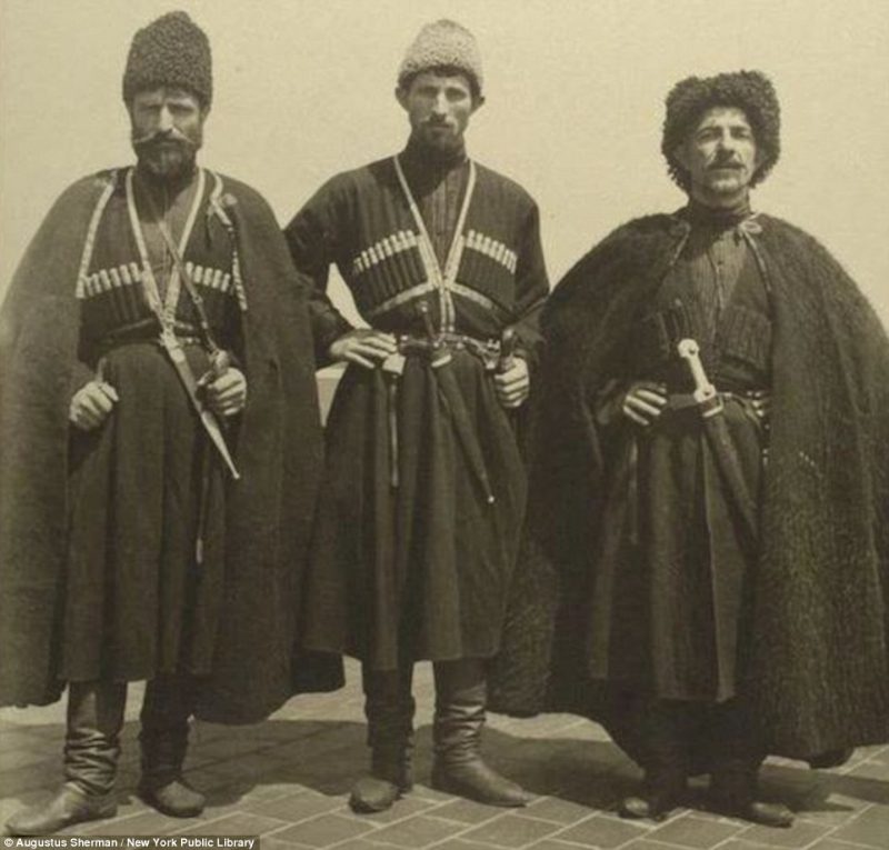 A group of Russian Cossacks who were most likely detainees who were waiting for money, travel tickets or someone to come and collect them from the island 