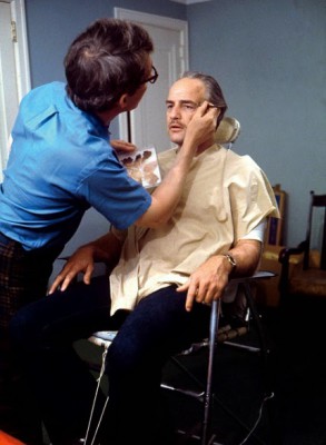 Makeup artist Dick Smith turns Brando into Don Corleone