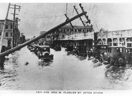 Damage in downtown Miami after the hurricane