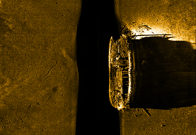 Side-scan sonar images of the wreck of HMS Erebus. source