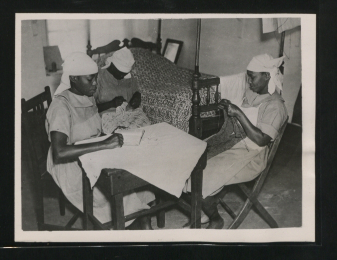 Off duty time for African nurses at Fort Hall. (Picture issued 1945)