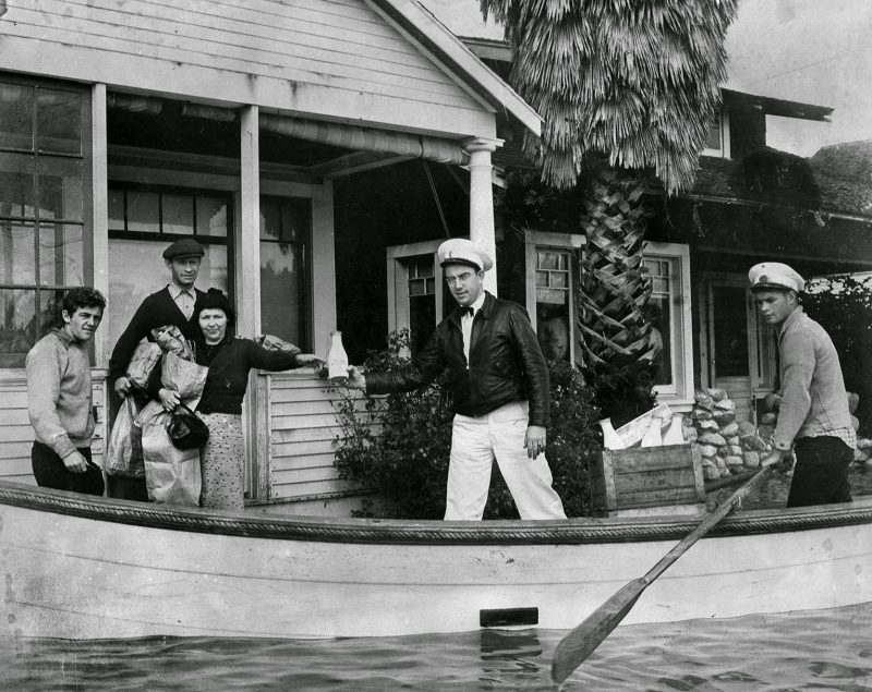 March 3, 1938 Milkman Ray J. Henville secured himself a boat and boatman and made all deliveries on time and on doorstep.