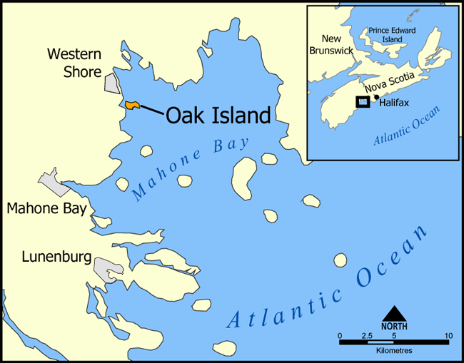 Map of Oak Island. Wikipedia