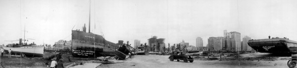 Panoramic view of Miami after the hurricane wryly titled Miami’s New Drydock September 18, 1926
