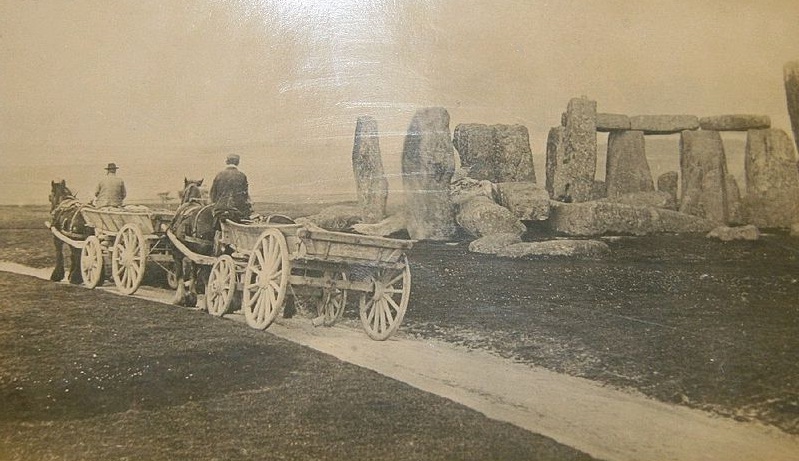 Farm carts near the site, ca. 1885.source