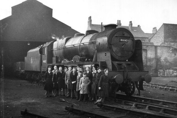 Trainspotters at Crewe, 1954 SWNS