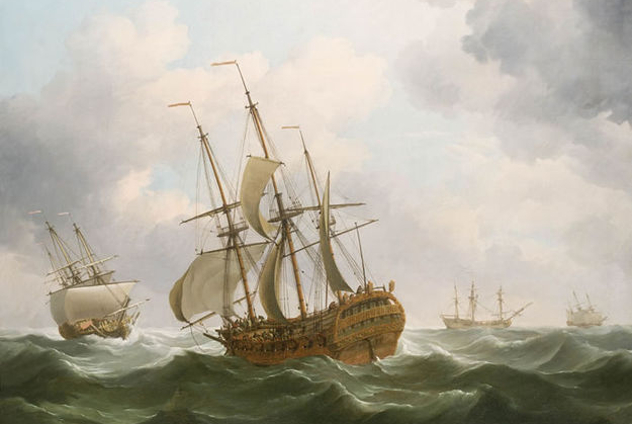 The ship struck rocks repeatedly, broke her tiller, and although still afloat, was partially flooded. Invalids below who were too sick to get out of their hammocks drowned. The ship was steered with sail alone towards land, but later in the morning the ship struck again, and this time became hard aground.