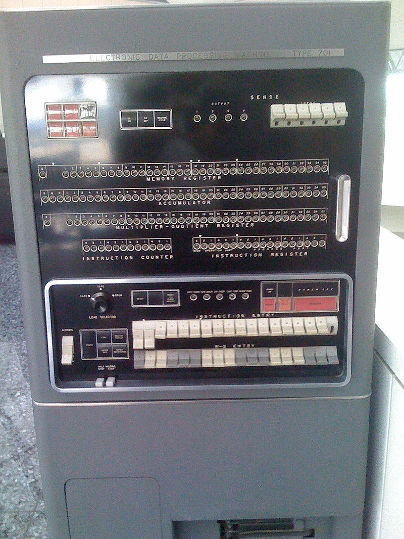 IBM 701 operator's console. Wikipedia