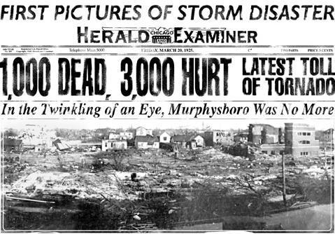 The Tri-State Tornado decimated towns across the Midwest and terrified citizens nationwide. (Photo WikiCommons)