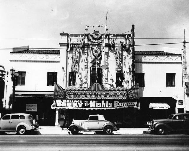 The exterior of the Mar-Cal Theatre, 1935