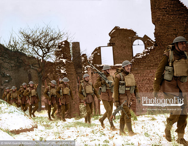 Welsh Guardsmen near Arras in North-Eastern France, early 1940