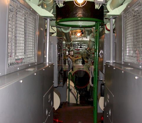 View through the entire electrical engine room. source