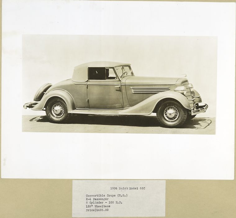 1934 Buick Model 66C. Convertible Coupe (R.S.) – 2-4 passenger.