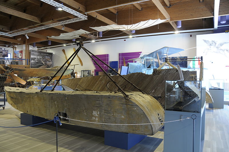 Some of the few surviving parts of the Caproni Ca.60 Transaereo (the two side floats and the front section of the main hull) in the main hall of the Gianni Caproni Museum of Aeronautics in Trento, Italy. source