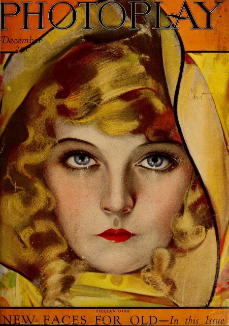 Gish’s face appearing in close-up for the Photoplay magazine cover (1921)