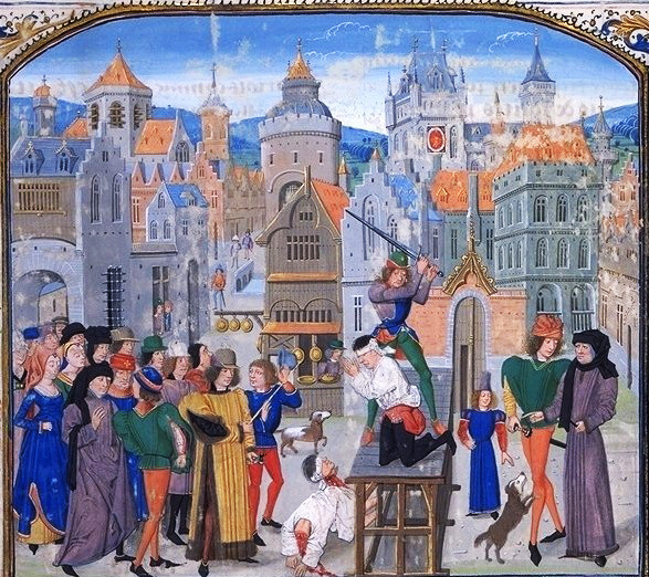 Beheadings in a painting from Froissart's Chronicles, beginning of the 15th century.Source