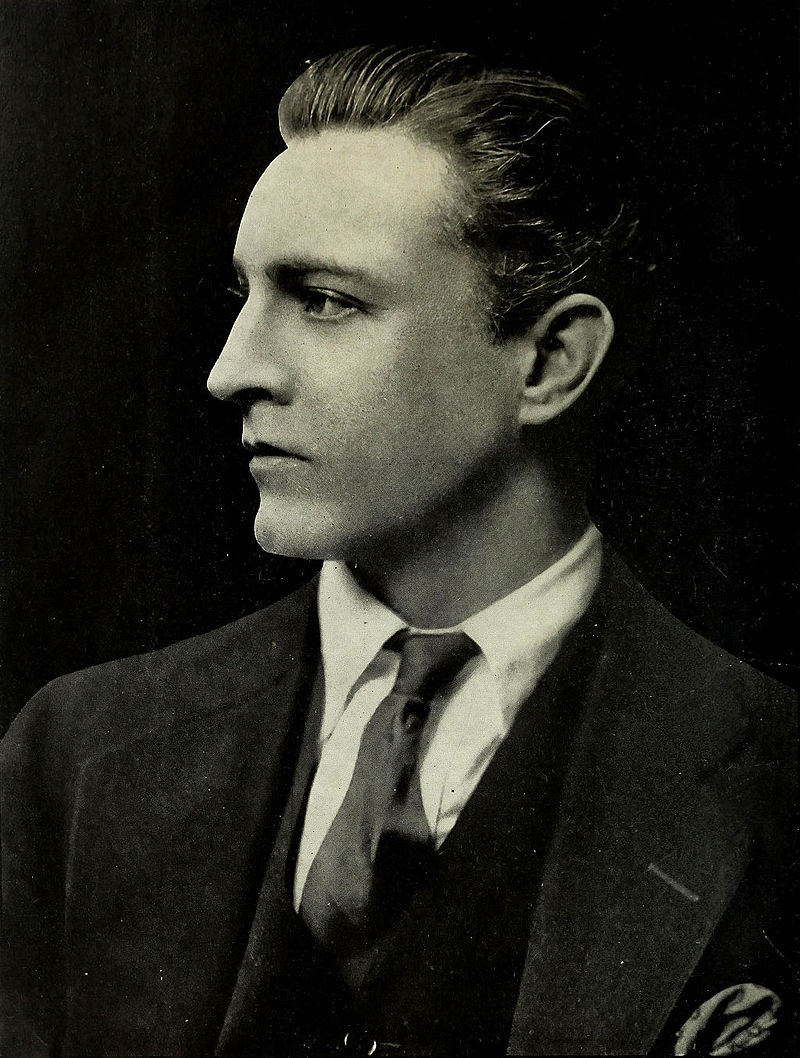 Head and shoulder shot of Barrymore, cleanshaven, in profile, facing to the left Source