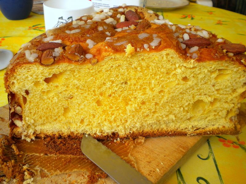 Italian traditional Easter cake called the Colomba Pasquale