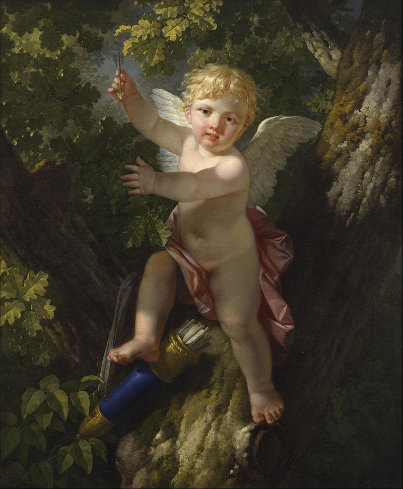 Cupid in a Tree (1795/1805) by Jean-Jacques-François Le Barbier.Source