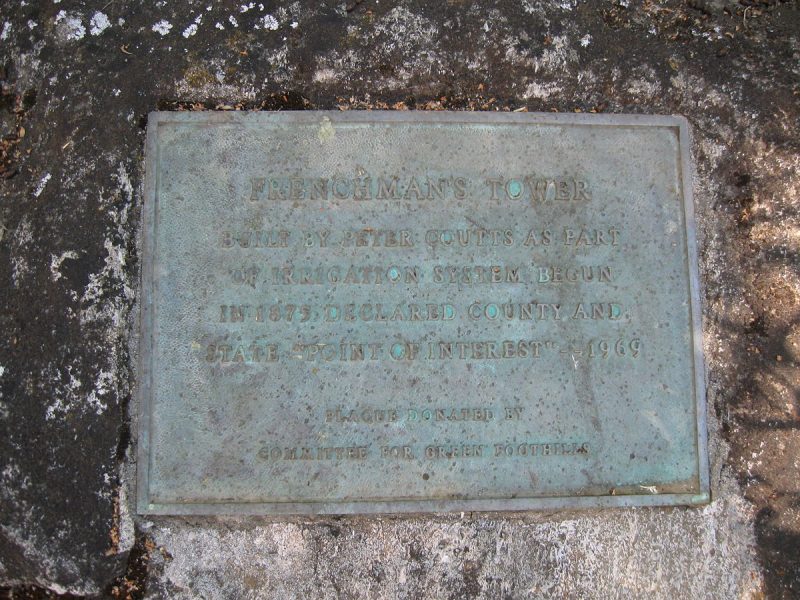 A plaque next to Frenchman’s Tower. source