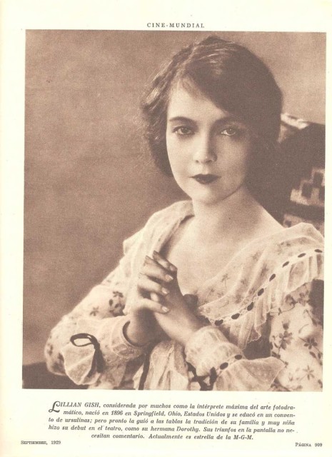 Lillian Gish featured in an Argentinean Magazine