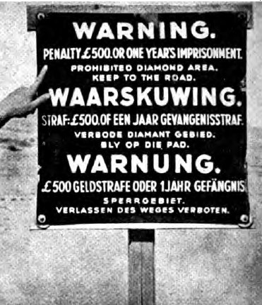 Sperrgebiet warning sign from the 1940s