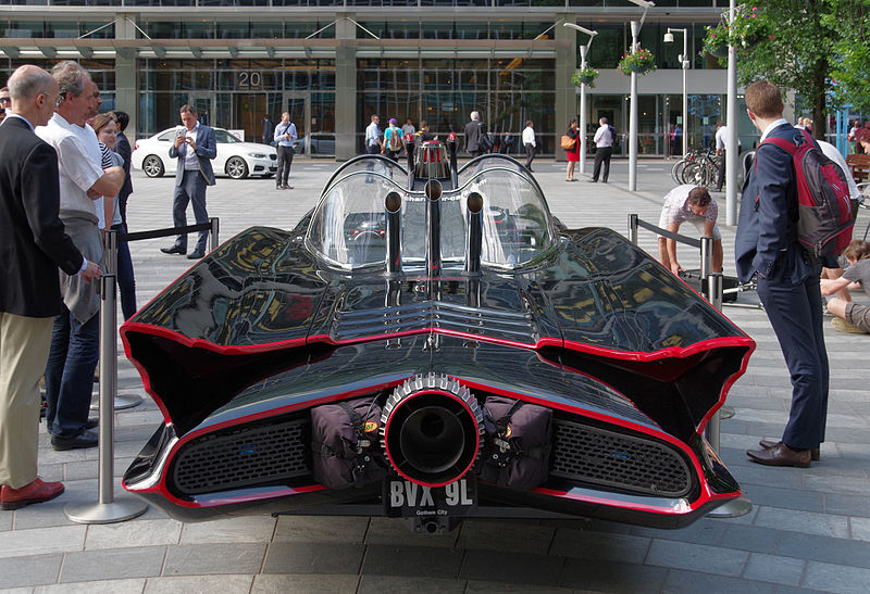 The Batmobile at the London 2014 Motor Expo at Canary Wharf. source